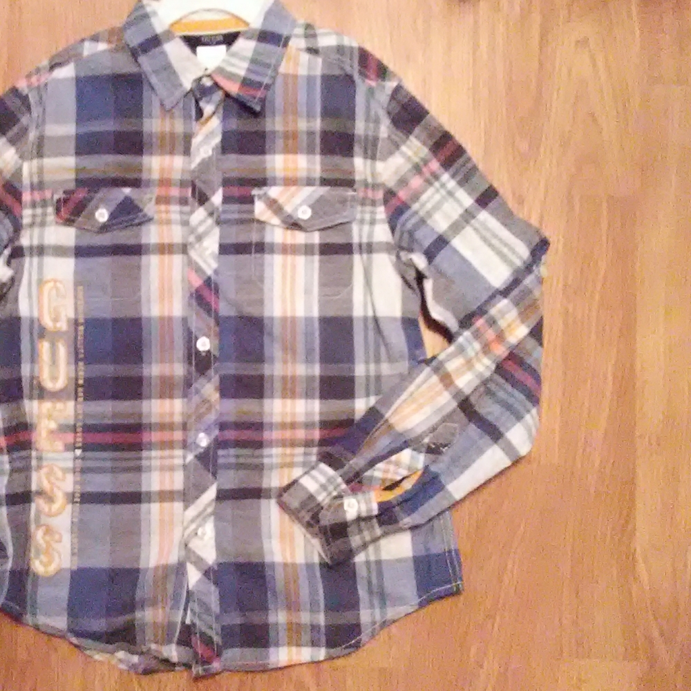 Guess kids boys medium 12-14 long sleeve shirt